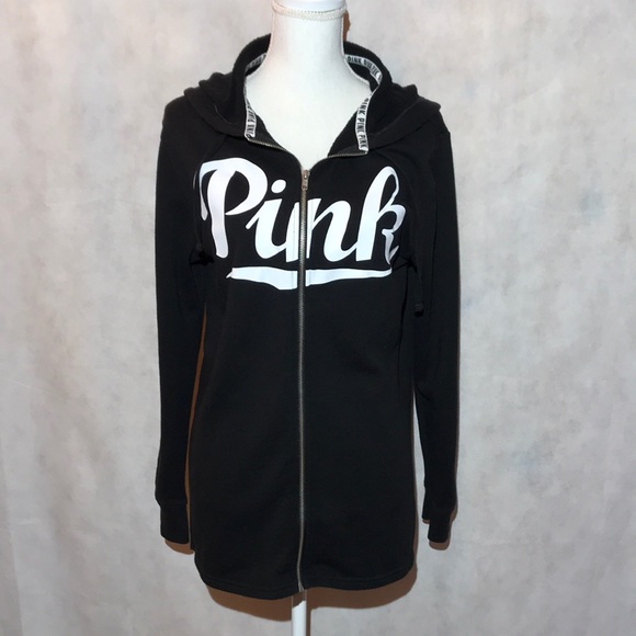 PINK Victoria's Secret Tops - Victoria’s Secret PINK Black Hoodie Size Medium